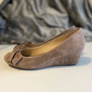 me too Brown Suede Wedge Heels